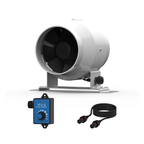 4-Zoll-weißer Lüftungsventilator, Gebläse, Abluftkanalventilator, Luftventilator, Rohrabsaugung, Dachbodenventilator mit Geschwindigkeitsregelung von SEVEQIS