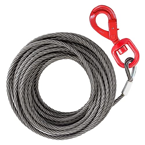 50 75 100 Zoll Windenkabel Ersatzdrahtseil 4400LBS Faserkern Selbstsichernder Schwenkhaken Abschleppwagen Pritsche(22.5 m) von SEVEQIS