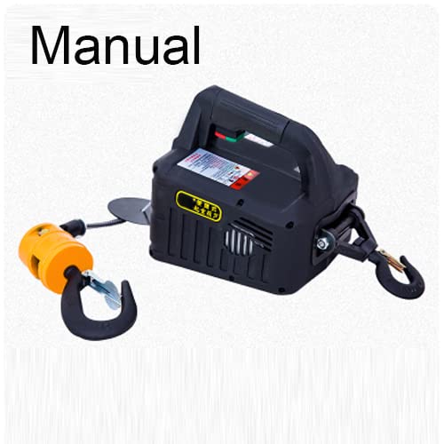 500 kg Fernbedienung Kran Hebes Draht Seil Elektrische Hebebahn Aluminium Hülle Hebehäubiger Haushalt Indoor Kleine Krangewebe(Manual,500 Kg 7.6m) von SEVEQIS