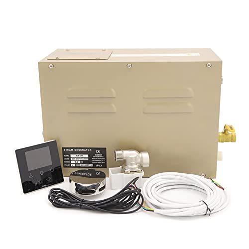 Dampfgenerator, 1 2KW Dampfduschengenerator-Kit selbstdämmerungsdampfgenerator Duschsystem for den kommerziellen Gebrauch mit wasserdichtem Steuerelement und Autoabfluss von SEVEQIS