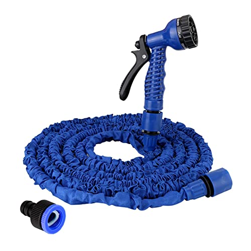 Gartenschlauch, Erweiterbar 7 Modi Einstellbarer Schaum Gartenschlauch Auto Gartenwaschschlauch Sprüher Wasserschlauch Hochdruck(Blue) von SEVEQIS