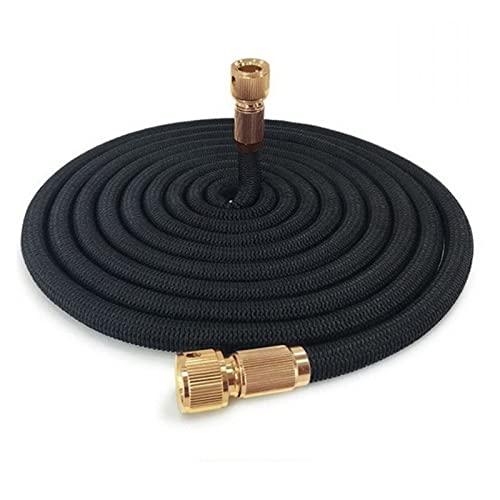 Gartenschlauch, Gartenwasserschlauch Erweiterbarer Doppelmetallanschluss Hochdrucktrommel Magische Wasserleitungen for Gartenfarm Bewässerung Autowäsche(Noir,100FT-30M) von SEVEQIS