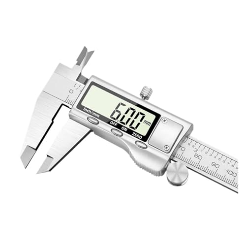 Mikrometer, Digitaler Messschieber Edelstahl Metall Nonius Kaliber Messwerkzeuge Holzbearbeitung Dickenmessgerät Tiefe Elektronisches Lineal(Metal Caliper) von SEVEQIS