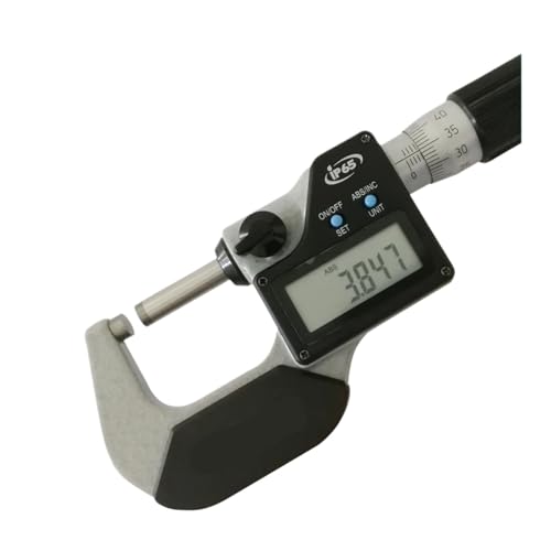 Mikrometer, Digitaler Mikrometer, IP65, ölbeständig, 0 – 25 mm, 0,001 mm, DIN-Standard, Industriequalität, 25 – 50 mm, 50 – 75 mm, 75 – 100 mm(483-102 25-50mm) von SEVEQIS