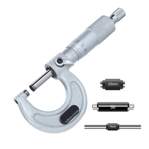 Mikrometer, Mechanischer Spiralmikrometer, 0,01 mm Außenmikrometer, Schraubenmikrometer, hochpräzise Messwerkzeuge mit Teilungsmarkierung(50-75mm) von SEVEQIS