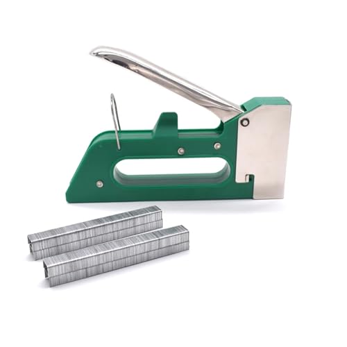 Nagelpistole, Manuelle Heftpistole mit 400 Heftklammern – robuste Pistole for Polster, Befestigungsmaterial, Dekoration, Tischlerei(Long Handle Stapler) von SEVEQIS