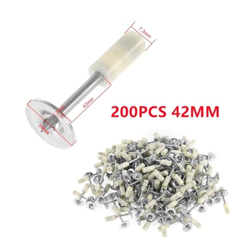 Nagelpistole, Mini Stahl Nägel Pistolen Niet Werkzeug Beton Wand Anker Draht Schlitzen Gerät Dekoration Niet Tufting Pistolen Hause DIY Power werkzeuge(200PCS 42mm) von SEVEQIS