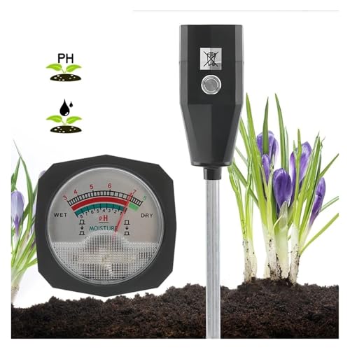PH Messgerät Erde, Boden-pH-Meter, Blumenbodenfeuchtigkeit, Boden-pH-Tester for Rasenfarm und Außenbereich, 150-mm-Sensor von SEVEQIS