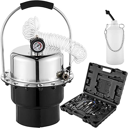 Pneumatisches Luftdruck-Bremsentlüftungs-Kit Auto-Bremsflüssigkeits-Ölwechselwerkzeug mit 5-Liter-Tank for Entlüften von Brems- und Kupplungssystem(Black-Triangle) von SEVEQIS