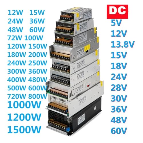 Schaltnetzteil, DC 5V 12V 24V 36V 48V 60V Schaltnetzteil, 2A 3A 4A 5A 8A 10A 15A 20A 25A 30A 40A 50A 60A 100A Transformator Netzteil(28V,500W) von SEVEQIS