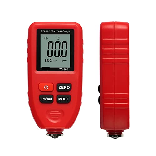 TC100 Automobildickenmessgerät Autolacktester Dickenbeschichtungsmessgerät Ultrapräzise 0,1 Mikron / 0-1300(Rood) von SEVEQIS