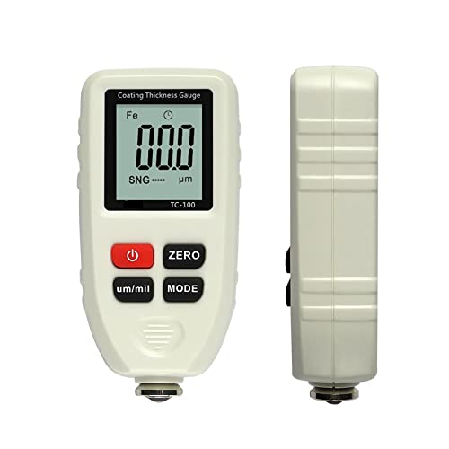 TC100 Automobildickenmessgerät Autolacktester Dickenbeschichtungsmessgerät Ultrapräzise 0,1 Mikron / 0-1300(White) von SEVEQIS