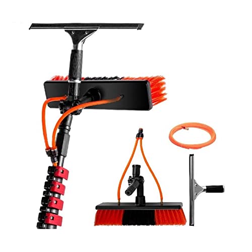 Wasserführender Stangensatz, 24 Fuß lange wasserführende Bürste mit Abzieher, 7,2 m wasserführendes Reinigungssystem, 3-in-1-Aluminium-Außenfenster von SEVEQIS