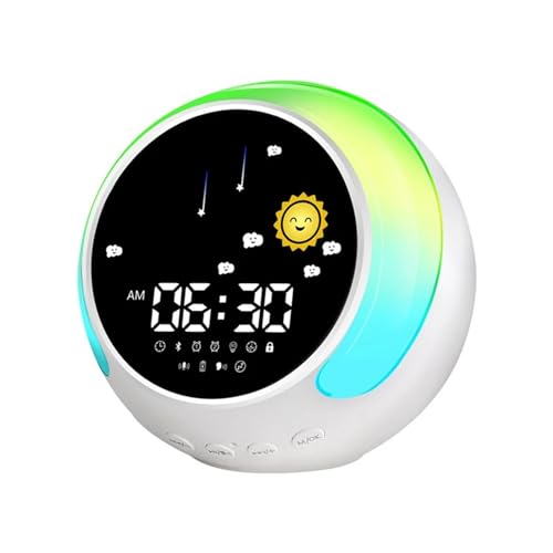 Wetterstationen, Wecker for Kinder, Kinderwecker for Mädchen, Schlaftrainer mit Wecklicht, Bluetooth-Musikplayer und Digitaluhr von SEVEQIS
