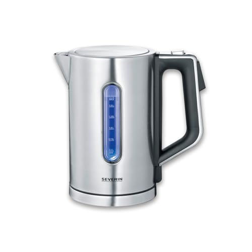 SEVERIN Digitaler Wasserkocher mit Fast-Boil-Power und individueller Temperaturauswahl, 1,7 l XXL-Füllvolumen, Edelstahl-gebürstet / Schwarz, 3000 W, 100% BPA-frei, WK 3418 von SEVERIN