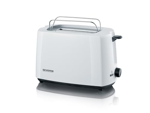 SEVERIN Automatik-Toaster, Toaster mit Brötchenaufsatz, hochwertiger Toaster mit Krümelschublade und 700 W Leistung, weiß/schwarz, AT 2286 von SEVERIN