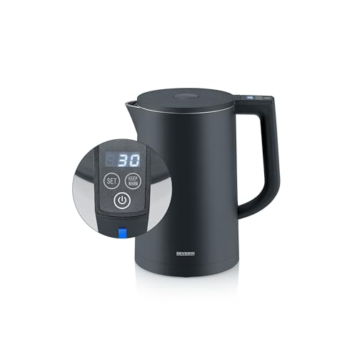 SEVERIN Cool-Touch Wasserkocher, doppelwandiger Wasserkocher, farbige LED-Temperatur-Rückmeldung im Griff, mit Warmhaltefunktion und Abschaltautomatik, schwarz, 1,7 L Kapazität, 2.200 W, WK 3484 SEVERIN Cool-Touch Wasserkocher, doppelwandiger Wasserkocher, farbige LED-Temperatur-Rückmeldung im Griff, mit Warmhaltefunktion und Abschaltautomatik, schwarz, 1,7 L Kapazität, 2.200 W, WK 3484 von SEVERIN