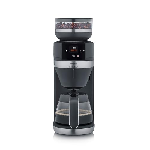 SEVERIN FILKA, Vollautomat für Filterkaffee, 5-in-1 Filterkaffeemaschine mit LED-Display, Mahlwerk, mit Glaskanne, schwarz-matt/Edelstahl, KA 9694 SEVERIN FILKA, Vollautomat für Filterkaffee, 5-in-1 Filterkaffeemaschine mit LED-Display, Mahlwerk, mit Glaskanne, schwarz-matt/Edelstahl, KA 9694 von SEVERIN
