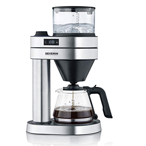 SEVERIN Filterkaffeemaschine "Caprice", wie von Hand aufgebrüht mit dem Kaffeebereiter für bis zu 8 Tassen, Kaffeemaschine mit Timer, Edelstahl-gebürstet/schwarz-matt, KA 5760 von SEVERIN