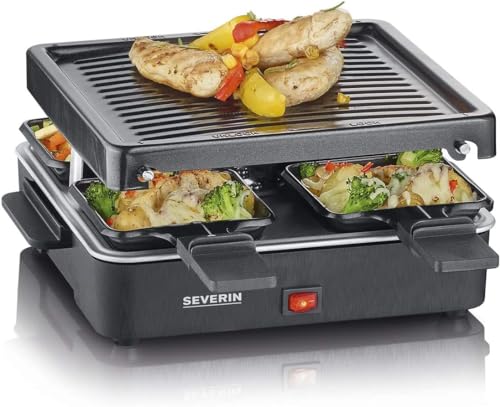 SEVERIN Mini Raclette-Grill für 4 Personen, platzsparend und kompakt, antihaftbeschichtet, 600 W, schwarz, RG 2370 SEVERIN Mini Raclette-Grill für 4 Personen, platzsparend und kompakt, antihaftbeschichtet, 600 W, schwarz, RG 2370 von SEVERIN