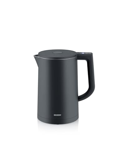 SEVERIN Cool-Touch Wasserkocher, doppelwandiger Wasserkocher, farbige LED-Temperatur-Rückmeldung im Griff, mit Warmhaltefunktion und Abschaltautomatik, schwarz, 1,7 L Kapazität, 2.200 W, WK 3484 SEVERIN Cool-Touch Wasserkocher, doppelwandiger Wasserkocher, farbige LED-Temperatur-Rückmeldung im Griff, mit Warmhaltefunktion und Abschaltautomatik, schwarz, 1,7 L Kapazität, 2.200 W, WK 3484 von SEVERIN