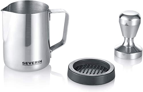 SEVERIN Barista-Starterset, professionelles Barista-Starterset bestehend aus poliertem Edelstahl-Milchschaumkännchen, einfache Reinigung, Edelstahl, Küchengeräte, ZB 5996 von SEVERIN