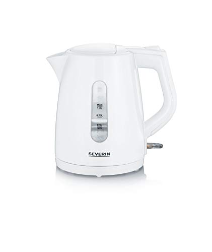 SEVERIN Wasserkocher, Central-Cordless-System, abwaschbarer Kalkfilter, 2.200 W, ca. 1,0 L, weiß, WK 3411 von SEVERIN