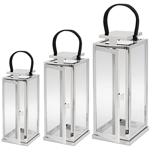 SEVICO Laterne XXL Set 3 Gartenlaterne Metall Windlicht Laternen Deko Kerzenhalter Kerzenleuchter Kerzenständerr für Outdoor Wohnzimmer Garten Balkon Innen Indoor von SEVICO