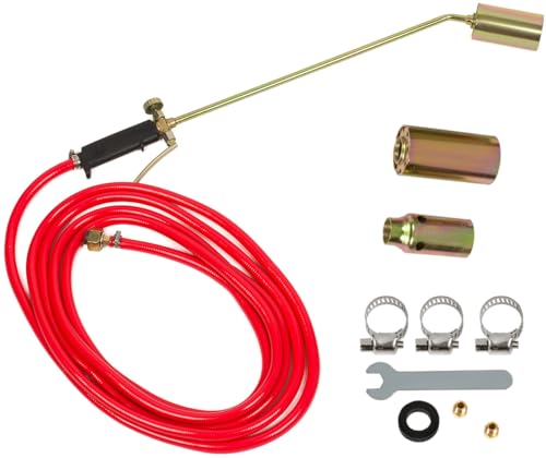 Gasbrenner Set Abflammgerät – 3 Düsen (35/40/50 mm), 56 cm Lanze, 5 m Schlauch – Ideal für Dacharbeiten, Löten, Auftauen – Mit Flammenregler & Zubehör – Propan-Butan geeignet SEVICO von SEVICO