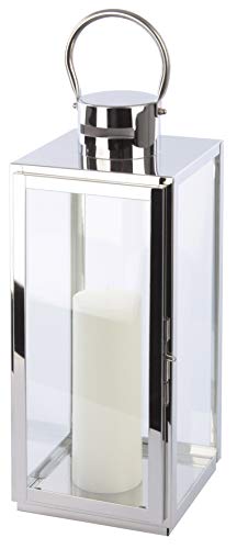 SEVICO Laterne XXL 25 x 25 x 77 cm Gartenlaterne Metall Windlicht Laterne Kerzenhalter Kerzenleuchter Kerzenständerr für Outdoor Wohnzimmer Garten Balkon Innen Indoor von SEVICO