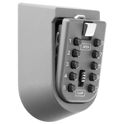 Schlüsselbox zur Wandmontage - für Schlüssel oder kleine Wertgegenstände - Schlüsseltresor mit 4-stelligem Zahlencode für außen und innen Schwarz oder Schwarz-Grau Key Safe (Graphit, H10,5 x B6,5cm) Schlüsselbox zur Wandmontage - für Schlüssel oder kleine Wertgegenstände - Schlüsseltresor mit 4-stelligem Zahlencode für außen und innen Schwarz oder Schwarz-Grau Key Safe (Graphit, H10,5 x B6,5cm) von SEVICO