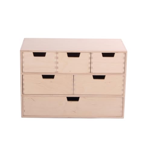 Schubladen-Box aus Holz – Elegante Minikommode für vielseitige Aufbewahrung | Premium Qualität, natürliche Materialien, für Schmuck, Dokumente, Kosmetik, Spielzeug | 42 cm x 20 cm x 28,5 cm von SEVICO