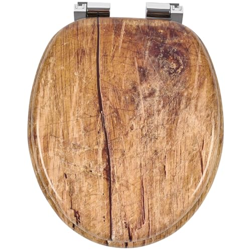 WC Sitz Doppelte Absenkautomatik Toilettendeckel mit Absenkautomatik Toilettensitz passend für alle handelsüblichen WC-Becken einfache Montage Universal Holz F230 von SEVICO