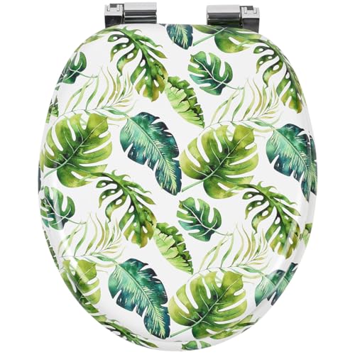 WC Sitz Doppelte Absenkautomatik Toilettendeckel mit Absenkautomatik Toilettensitz passend für alle handelsüblichen WC-Becken einfache Montage Universal Monstera F227 von SEVICO