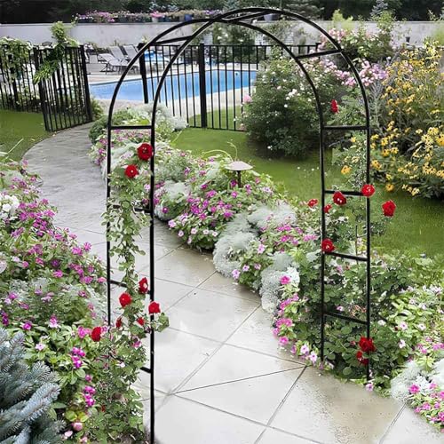 SEVSO Gartenbogen Rankhilfe Rosenbogen 240Cm 180Cm 140Cm 120Cm Breit Alle Rankpflanzen Rankbogen Spalier,Grün,W1.8M*H2.2M von SEVSO