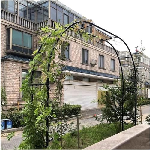 SEVSO Rosenbogen Verzinkt Rost Rankhilfe Torbogen Rosen Gartenbogen Freistehend Hochzeit Rankbogen Metall Stabil Für Pergola Terrasse Hinterhof Breite 120 cm 140Cm,Schwarz,W3M*H2.2M von SEVSO
