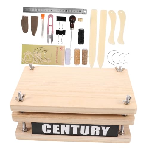 SEWACC 1 Satz Buchbindeset Holz Teiliges Set für Anfänger Geeignet für DIY Buchherstellung und Alte Buchrestaurierung Buchpresse und Vielseitigem Zubehör für Effektives Binden und von SEWACC