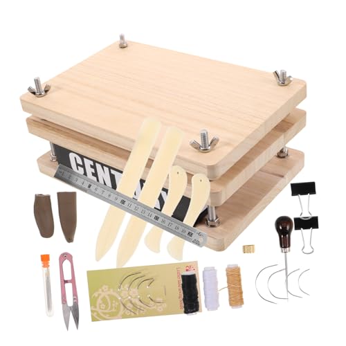 SEWACC 1 Satz Buchbindeset Holz für Anfänger Teiliges Set zur Buchrestaurierung und DIY Buchherstellung Presswerkzeugen und Zubehör für Kreative Papierarbeiten von SEWACC