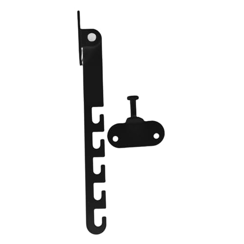 SEWACC 1 Satz Fenstersicherung für Verstellbarer Fensterstopper mit Windschutz Einfache Installation Sicherheitsschutz für Fenster und Türen Einsetzbar Schwarz Kurzer Haken von SEWACC