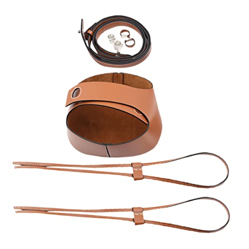 SEWACC 1 Satz Geflochtener Eimer -Beutel -Set Strickzubehör Tragetasche Geldbeutel Stricken Taschenset Selber Machen Gewebte Herstellung Nähen Häkeln DIY-pu-beutelmaterial Brown Leder von SEWACC