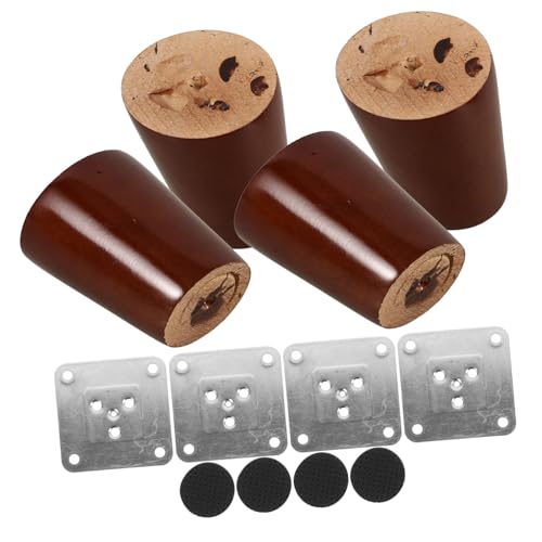 SEWACC 1 Satz Holz Möbelbeine Walnuss Tischbeine für Sofa Schrank Couchtisch rutschfest und Einfach zu Montieren für Stilvolle Möbel Upgrades von SEWACC