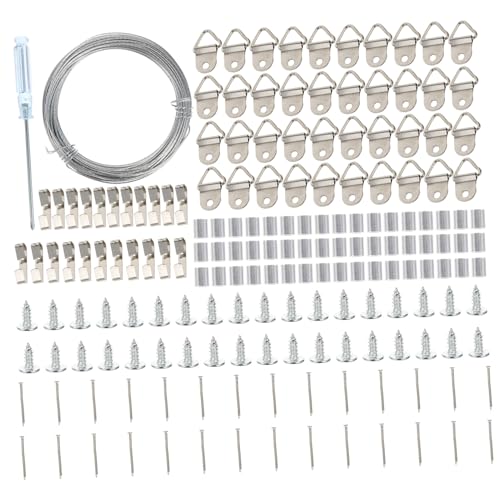 SEWACC 1 Schachtel Teiliges Bilderrahmen Aufhänge mit Draht und Haken Vielseitiges Wandmontage Kit für Wohnzimmer Büro Schlafzimmer Einfache Installation Robustes Bildaufhängung Zubehör SEWACC 1 Schachtel Teiliges Bilderrahmen Aufhänge mit Draht und Haken Vielseitiges Wandmontage Kit für Wohnzimmer Büro Schlafzimmer Einfache Installation Robustes Bildaufhängung Zubehör von SEWACC