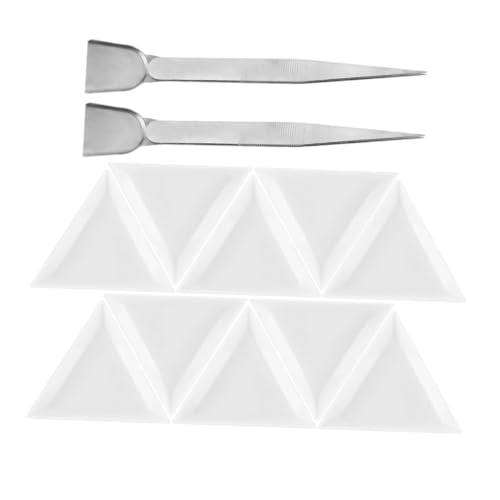 SEWACC Stilvolles Perlensortierschalen-Set Schmuckaufbewahrungsbox Aus Kunststoff Pinzette Aus Edelstahl Schaufel Für Perlenarbeiten von SEWACC