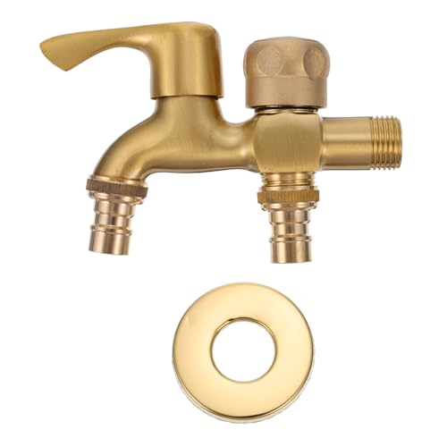 SEWACC 1 Stück Dual Purpose Faucet Kupfer Funktion Installieren Passende für Waschmaschinen und Garten Kupfer Wasserhahn Dual Purpose für Waschmaschinen und Garten Installieren Langlebig von SEWACC