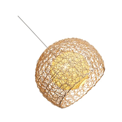 SEWACC 1 Stück Southeast Asian Rattan Art Deckenleuchte Eleganter Lampenschirm für Kreative Raumgestaltung für Restaurants und Wohnzimmer ohne von SEWACC