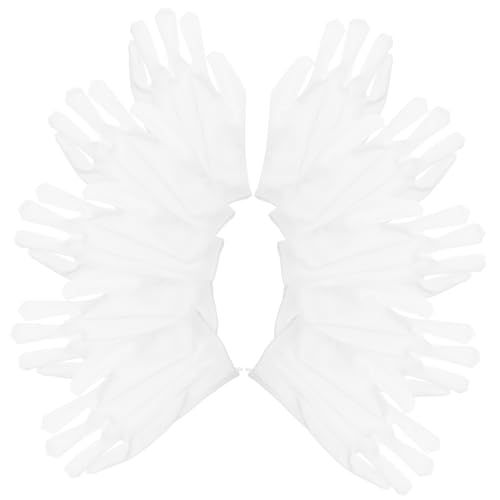SEWACC 10 Paare Pack Atmungsaktive Handschuhe für Schmuckhandhabung Bequem und Flexibel für Uhren und Antiquitäten Weiß Schutzhandschuhe für Sammler von SEWACC