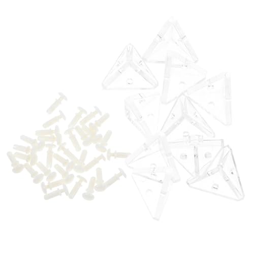 SEWACC 10 Sätze Teiliges Transparent Dreieckige Halterungen für Glas Plexiglasboxen Robuste Möbelstütze Klarer Schutzwinkel für Vitrinen und Ausstellungen von SEWACC