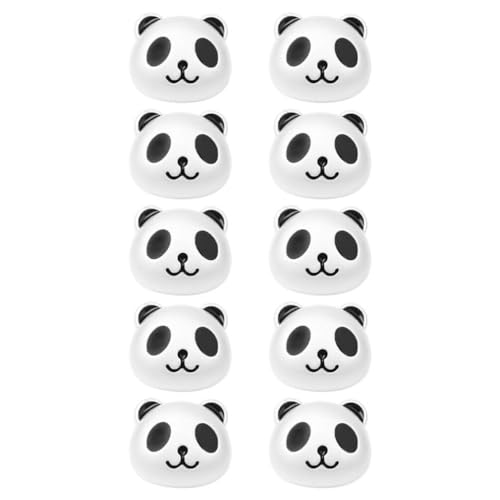 SEWACC 10 Stück Panda-Perlen In Tierform Tibetische Spacer-Perlen Panda-Kopf Zubehör Schmuckherstellung Perlen Für Diy-Armbänder Halsketten Silber 1 29 X 1 5 Cm 17X1. 17Cm von SEWACC