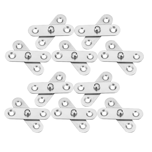 SEWACC 10 Stück Teiliges Edelstahl Verdeckte Drehbare Türscharniere für Möbel Türen Fenster Robuste Versteckte Scharniere mit Einfacher Montage Vielseitige Nutzung für Schränke und von SEWACC