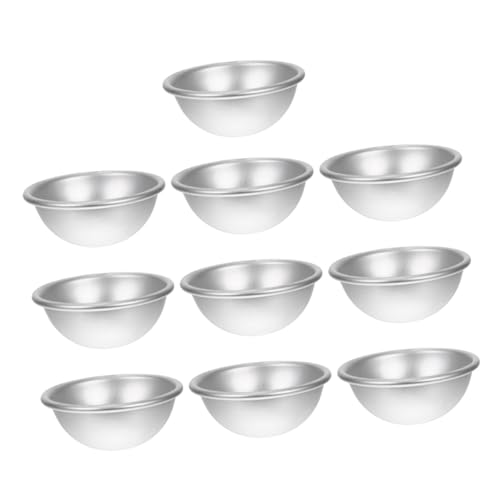 SEWACC 10 Stück Teiliges Halbrunde Kugelformen für DIY Badebomben und Backformen Praktisches Rostfreies Material Vielseitig für Kuchen Pudding und Badezusatz Leicht zu Reinigen Lagern von SEWACC